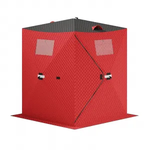 Pop-up Ice Fishing Tent for 2-3 Person, Insulated & Waterproof, Sturdy Frame & Quick Setup, 210D Oxford Fabric, Windproof & Snowproof, Includes Carry Bag & Anchors, Outdoor Ice Fishing