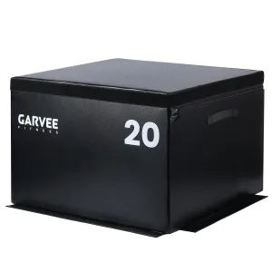 Stackable Plyo Box 20 Inch Soft Foam Adjustable Jump Box for Home Gym Workouts, HIIT, Agility Training, Black