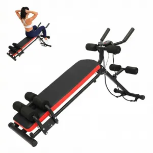 2-in-1 Adjustable Ab Bench & Core Trainer with LCD Display, 330 Lbs Steel Frame, Foldable Design for Home Gym Workouts