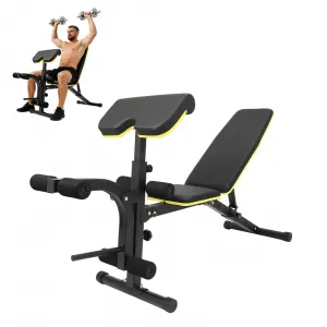 Multi-Functional Weight Bench Adjustable 5-Level Thick Pad Steel Frame 396LB Capacity Home Gym