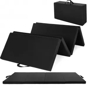 6' x 3' x 2" Folding Gymnastics Mat — Tri‑Fold, High‑Density EPE Foam, Waterproof PVC Cover, Carry Handles & Compact Storage (Home Gym / Yoga / Tumbling)