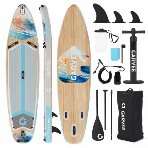 Inflatable Stand Up Paddle Board 11' Wide Stable Design Non-Slip EVA Deck PVC Material Portable Lightweight Backpack Lakes Rivers Beach