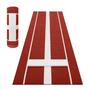 10 x 3 ft Softball Pitching Mat,Baseball Practice Mat with Rubber Base and Denser Anti-Fade Turf for Outdoor and Indoor Use, Red