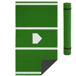 12 x 6 ft Baseball Hitting Mat with Home Plate and Anti Fade Turf for Indoor and Outdoor Training, Green