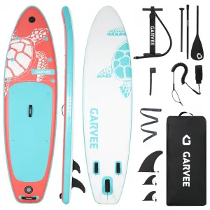 Inflatable Stand Up Paddle Board 11'5" x 33" Wide Stable, Non-Slip EVA Deck, Premium Double-Wall PVC, Built-in Camera Mount, Adjustable Aluminum Paddle, Pump & Backpack – All-Around for Lakes,