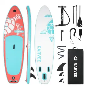 Ultra-Light Inflatable Stand Up Paddle Board 10'6" x 33" (320cm) Red, Military-Grade PVC Wide Stable Deck, Non-Slip EVA, Adjustable Aluminum Paddle, High-Capacity Pump & Bag – for Lakes & Coast