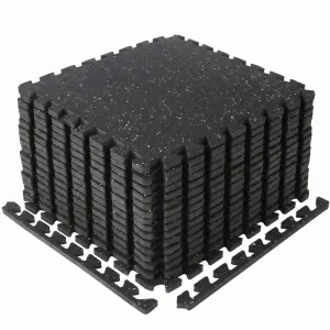Exercise Equipment Mats 0.75in Thick 48 Sq Ft Rubber Top High Density EVA Foam Interlocking Puzzle Tiles Home Gym Flooring