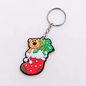 Christmas Decoration Silicone Keychain Pendant Keychain, Suitable for Christmas Kids Birthday Party Decoration Decoration Supplies Key Hanging Decoration Christmas Socks
