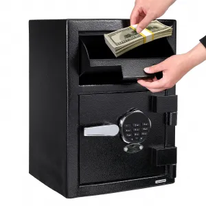 1.12 Cubic Ft Depository Safe, Electronic Anti-Theft Drop Safe with Programmable Numeric Keypad Lock and Spare Keys, Cash Drop Safe Box for Office Home Retail Store