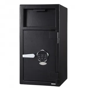 2.9 Cubic ft Depository Safe Digital Depository Safe Box, Electronic Steel Safe with Keypad, Locking Drop Box with Slot, Metal Lock Box with Two Emergency Keys for Your Valuables, Black