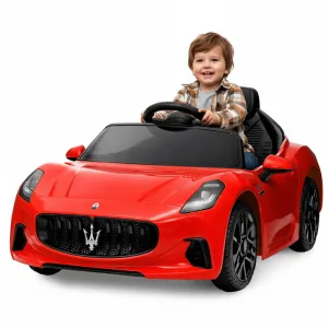 Ride - P Series: 12V Battery Powered Motorized Car for Kids with Remote Control, Spring Suspension, Double Doors, Bright Lights, 4 Wheel Electric Vehicle, Red