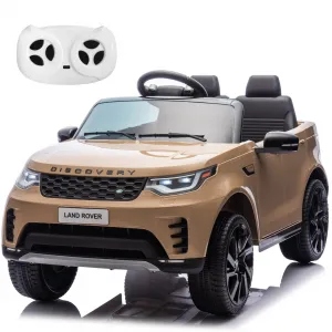Ride P Series 12V Kids Ride On Car Land Rover Style Dual Motors 3 Speed Modes 4.5Ah Battery Safety Seatbelt Remote Control Black Outdoor Play - Brown