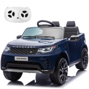 Ride P Series 12V Kids Ride On Car Land Rover Style Dual Motors 3 Speed Modes 4.5Ah Battery Safety Seatbelt Remote Control Black Outdoor Play - Dark Blue