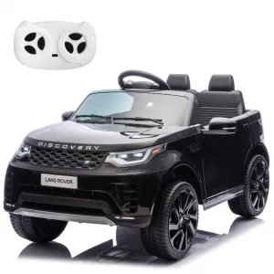 Ride P Series 12V Kids Ride On Car Land Rover Style Dual Motors 3 Speed Modes 4.5Ah Battery Safety Seatbelt Remote Control Black Outdoor Play - Black