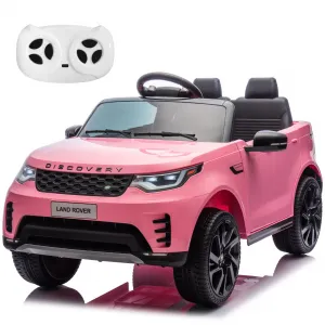 Ride P Series 12V Kids Ride On Car Land Rover Style Dual Motors 3 Speed Modes 4.5Ah Battery Safety Seatbelt Remote Control Black Outdoor Play - Pink