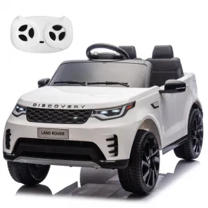 Ride P Series 12V Kids Ride On Car Land Rover Style Dual Motors 3 Speed Modes 4.5Ah Battery Safety Seatbelt Remote Control Black Outdoor Play - White