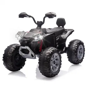 Ride - P Series: 24V 2-Seater Ride On ATV for Kids - 4-Wheel Battery Powered, High/Low Speed Modes, LED Lights, Music & Horn, Durable Wear-Resistant Wheels, Safe Non-Toxic Material, Outdoor Adventure - Black