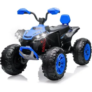 Ride - P Series: 24V 2-Seater Ride On ATV for Kids - 4-Wheel Battery Powered, High/Low Speed Modes, LED Lights, Music & Horn, Durable Wear-Resistant Wheels, Safe Non-Toxic Material, Outdoor Adventure - Blue