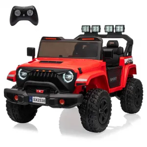 Ride - P Series: 24V Ride On Car, 4WD 2 Seater Kids' Electric Vehicle Truck with Remote Control, Adjustable Footwell Ride On Truck, 3 Speeds, Led Lights, Bluetooth, Red