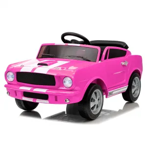 Ride - P Series: 12V Kids Ride On Car Shelby GT350 Electric Vehicle with Remote Control, LED Lights, Music, USB Port, 2 Speeds, Pink for Outdoor Fun