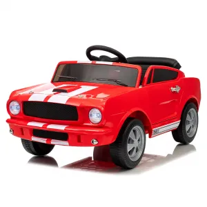 Ride - P Series: 12V Ride On Licensed Shelby GT350 Electric Car with Remote Control, Safety Belt, 2 Speeds, LED Lights, Music, Red for Toddlers 3+