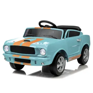 Ride - P Series: 12V Ride On Shelby GT350 Electric Car for Toddlers with Remote Control, 2 Speeds, Safety Belt, LED Lights, Music, Light Blue, Ages 3+, Indoor/Outdoor