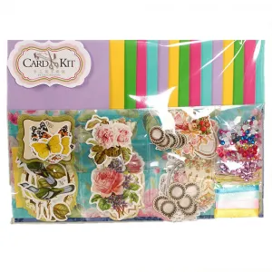 Handmade Greeting Card DIY Kit Colored Paper 15 Cards 15 Envelopes Paper Accessories Ribbons Shiny Decorations for Birthday Holiday Invitations