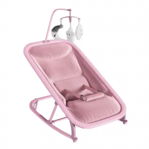 Aluminum Frame Baby Swing in Adjustable 3-Position Design with Toy Bar, Forward & Back Rocking and Lockable Stationary Mode for Infants, Pink