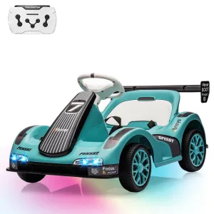 Kids Go Kart Ride On Drift Kart Dual Motors Battery Powered Outdoor Racing Toy Boys Girls 2 Mph LED Lights