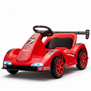 Kids Electric Go Kart 6V Ride On Car with Parent Remote Control, LED Dashboard, Drift Function, Reinforced Steel Frame, Safety Belt, Music Player, for Toddlers Outdoor Play