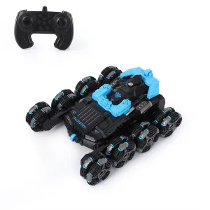 Exciting 8WD RC Stunt Off-Road Car for Kids – 360° Rotating 8-Wheel Remote Control Vehicle – Dual Batteries – Lights & Music – 2.4GHz Stable Gauge – Blue