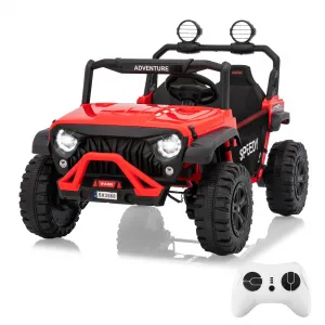 Ride P Series 24V Kids Toddler Ride On Truck 4WD 3 Speeds Large 7AH Battery Bluetooth MP3 Parent Safety Brake Red Outdoor Play - Red