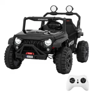 Ride P Series 24V Kids Toddler Ride On Truck 4WD 3 Speeds Large 7AH Battery Bluetooth MP3 Parent Safety Brake Red Outdoor Play - Black