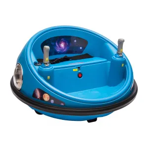 Ride B Series 12V Kids Electric Bumper Car with Parent Remote Control, 360° Spinning, Music, 2 Speed Modes, Safety Belt, Blue for Toddlers 2-3 Years