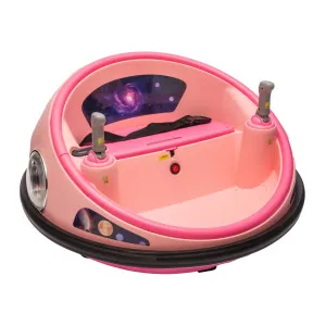 Ride B Series 12V Kids Electric Bumper Car with Parent Remote Control, 360° Spinning, Music, Safety Belt, Pink, Toddlers 2-3 Years