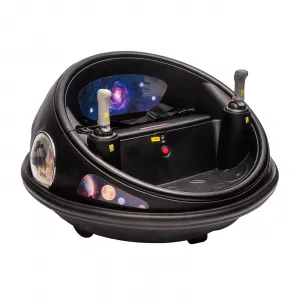 Ride B Series Kids Electric Bumper Car with Parent Remote Control, 360° Spinning, Music, 2 Speed Modes, Safety Belt, Black, Toddlers 2-3 Years