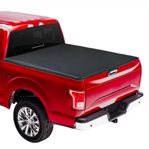 Soft Roll Up Truck Bed Tonneau Cover for Ranger 5ft 2024-2025, Durable Double Layer PVC, Easy No-Drill Installation, Black