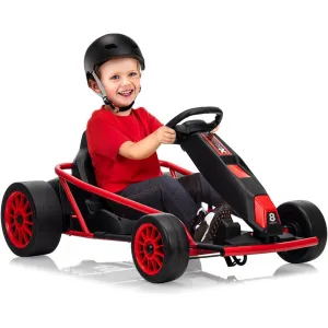 24V 9Ah Kids Ride On Go Kart Toy,High Speed 8.1MPH Drifting Car with 2x300W Motors,14.3" XL Seat,Full Metal Frame,Music,Power Display,Max Load 155Lbs Racing for Kids 8-12 Years - Red