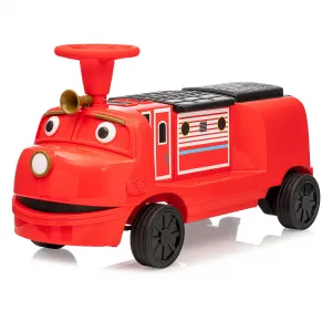 Licensed By CHUGGINGTON Kids Train 12V Seater Ride On Train Trackless Carriage Red For Toddlers 3+