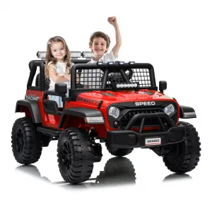Ride - P Series: 2 Seater Ride On Car for Kids, 24V Electric Truck with Parent Remote Control, Spring Suspension, 2 Speeds, LED Headlight & Music Player, Kids Electric Vehicle for Aged 3-8 Years