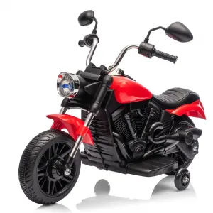 Ride - P Series: 12V Electric Motorcycle for Kids with Detachable Training Wheels, Soft Start, Reverse Function, Headlight, Horn, Music - Red, Toddler Ride-On Toy