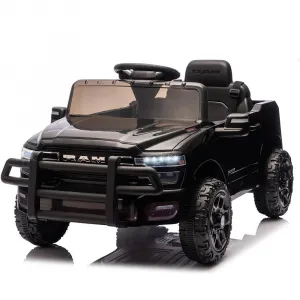 Electric Kids Ride On Truck RAM 12V with Remote Control, Spring Suspension, LED Lights, MP3 Player, Adjustable Seat, Indoor/Outdoor