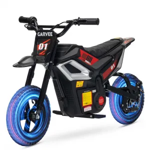 24V Kids Electric Dirt Bike 350W Motor 10MPH Speed Rear Suspension Rubber Tires Black Backyard Adventure