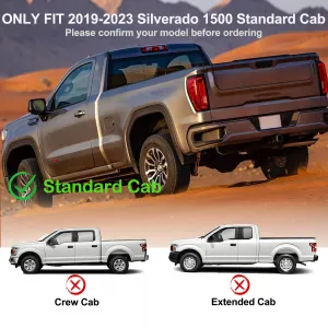 6" Wide Running Boards Stainless Steel Side Steps Nerf Bars for 2019-2025 Chevrolet Silverado 1500 Standard/Regular cab, Polished Silver