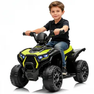 6V Battery Powered Kids ATV Car with Lights and Music, 3.5mph Speed, Durable All-Terrain Tires, Safe Plastic Build, Toddler Ride-On Toy for Ages 3-6