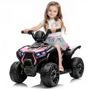 6V Battery Powered Kids ATV Car with Lights, Music, 3.5mph Speed, 4-Wheel Electric Toddler Ride-On, All-Terrain Tires, Safe & Fun Outdoor Toy