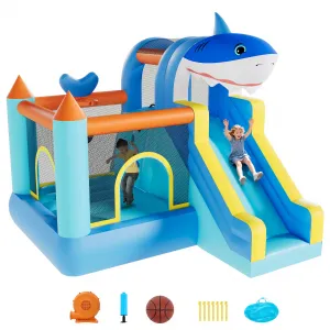 Inflatable Bounce House, Kids Bounce House, Jump Bouncer with Air Blower and Slide, Jumping Family Backyard Bouncy Castle for Indoor & Outdoor