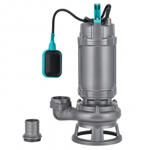 110V 1HP 7662GPM Cast Iron Sewage Pump with Adjustable Automatic Float Switch for Basement Septic Residential-Sewage, Durable Stainless Steel, Submersible