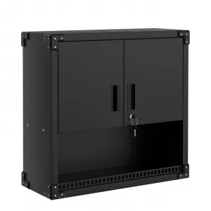Garage Wall Cabinet Heavy Duty Steel Hanging Cabinet With Shelves & Locks For Warehouse Workshop Kitchen 31.5x11.8x30.3 Black