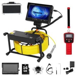 Sewer Camera with 512Hz Locator, 164FT Cable, 9" IPS Screen, DVR, IP68 Waterproof, 12 LED Lights, 4500mAh Battery, 16GB Card - Plumbing Inspection